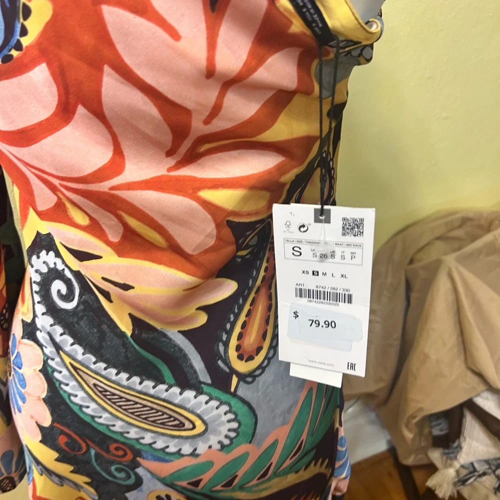 Zara Multicolor One-Shoulder Dress - Picture 6 of 7